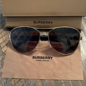 Burberry Gold Frame Sunglasses with Dark Lenses